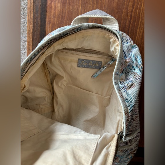 Free People Leather Embossed Floral Glitter Backpack - Picture 2 of 9